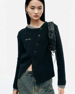 기타 BUTTON SLIM KNIT CARDIGAN atb1383w(BLACK)