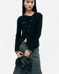 기타 BUTTON SLIM KNIT CARDIGAN atb1383w(BLACK)