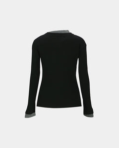 기타 BUTTON SLIM KNIT CARDIGAN atb1383w(BLACK)