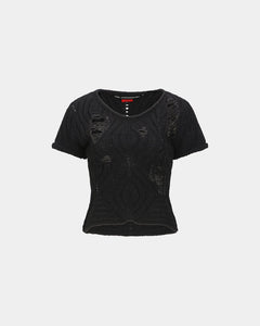기타 CAP SLEEVE SWEATER LAYERED TOP atb1352w(BLACK)