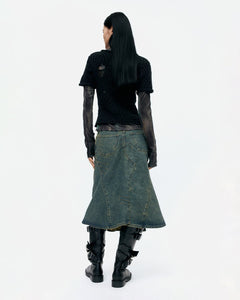 기타 CAP SLEEVE SWEATER LAYERED TOP atb1352w(BLACK)