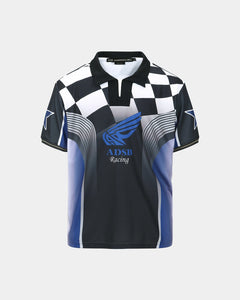 기타 CHECKERBOARD RACING T-SHIRTS atb1298m(BLUE/BLACK)