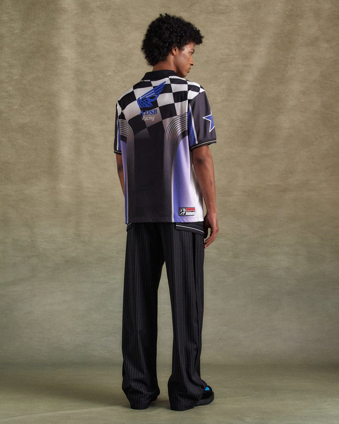 기타 CHECKERBOARD RACING T-SHIRTS atb1298m(BLUE/BLACK)