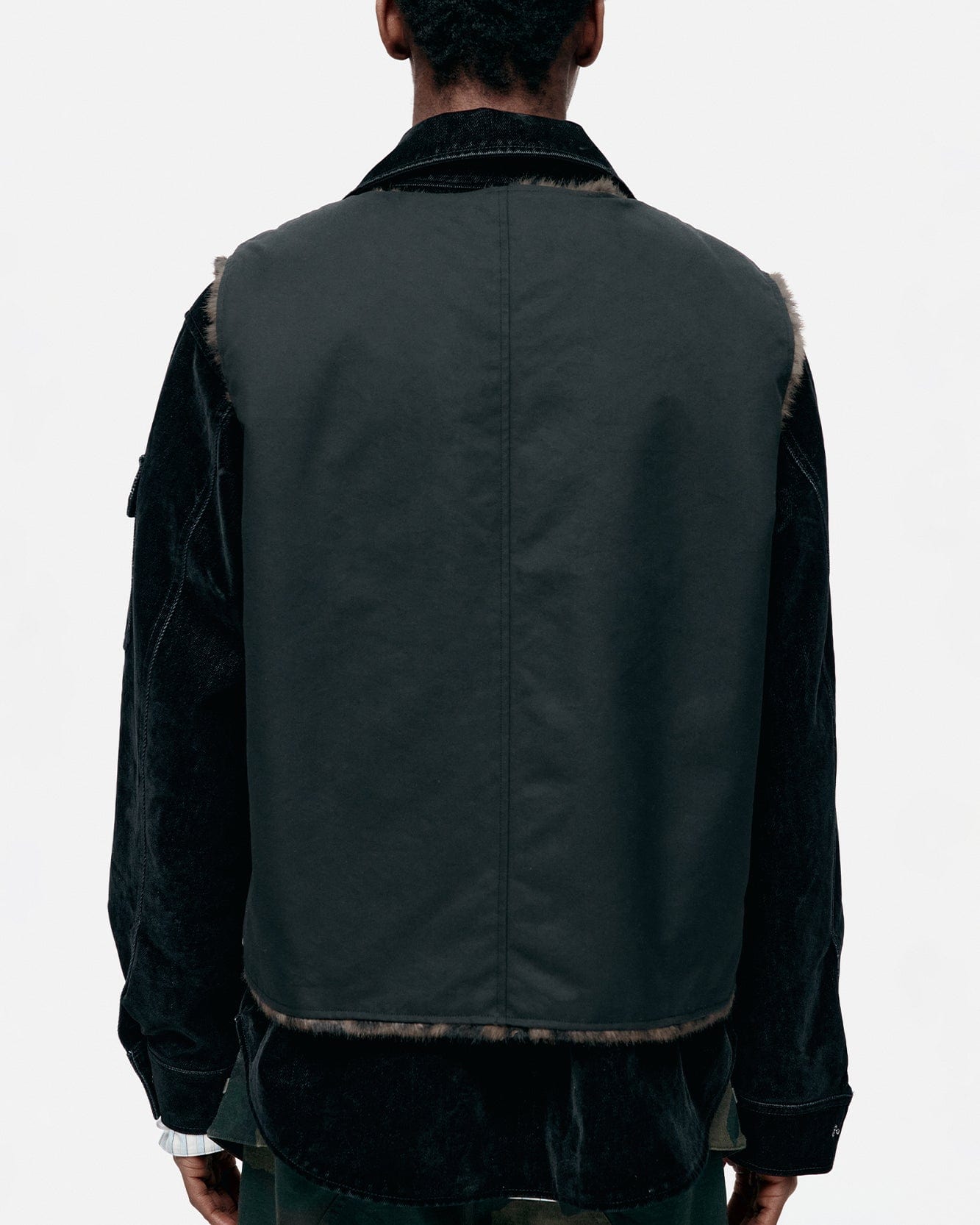 기타 COLLARLESS POCKET VEST awa733m(BLACK)