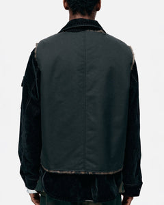 기타 COLLARLESS POCKET VEST awa733m(BLACK)