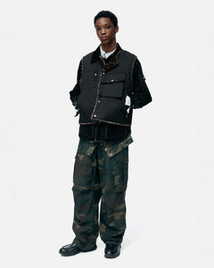 기타 COLLARLESS POCKET VEST awa733m(BLACK)