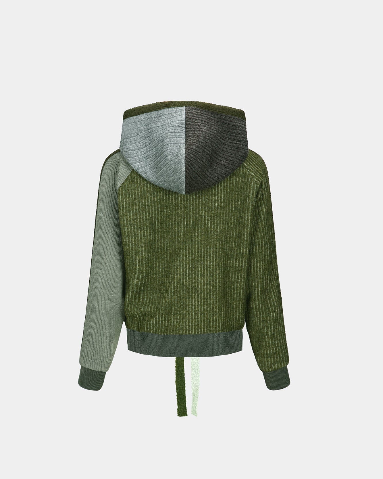 기타 COLOR BLOCKED KNIT HOODIE ZIP UP atb1364w(GREEN)