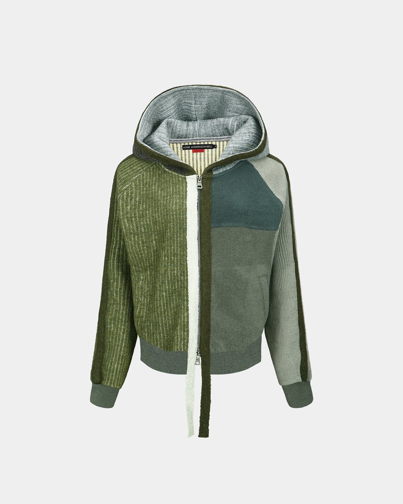기타 COLOR BLOCKED KNIT HOODIE ZIP UP atb1364w(GREEN)