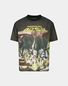 기타 COW PRINTED MESH T-SHIRTS atb1288m(BROWN)