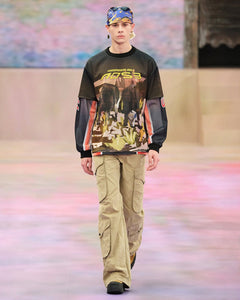 기타 COW PRINTED MESH T-SHIRTS atb1288m(BROWN)