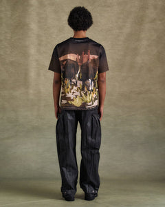 기타 COW PRINTED MESH T-SHIRTS atb1288m(BROWN)