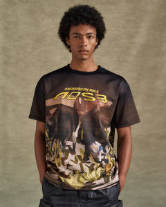 기타 COW PRINTED MESH T-SHIRTS atb1288m(BROWN)