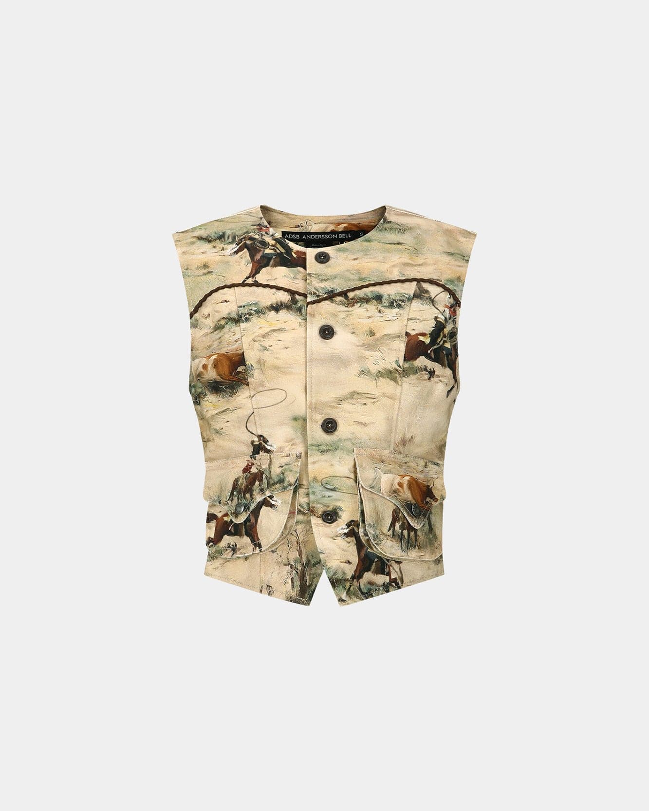【関税込み】Andersson Bell ベージュ Cowboy プリント ベスト COWBOY PRINTED VEST awa697w(BEIGE) – Andersson Bell