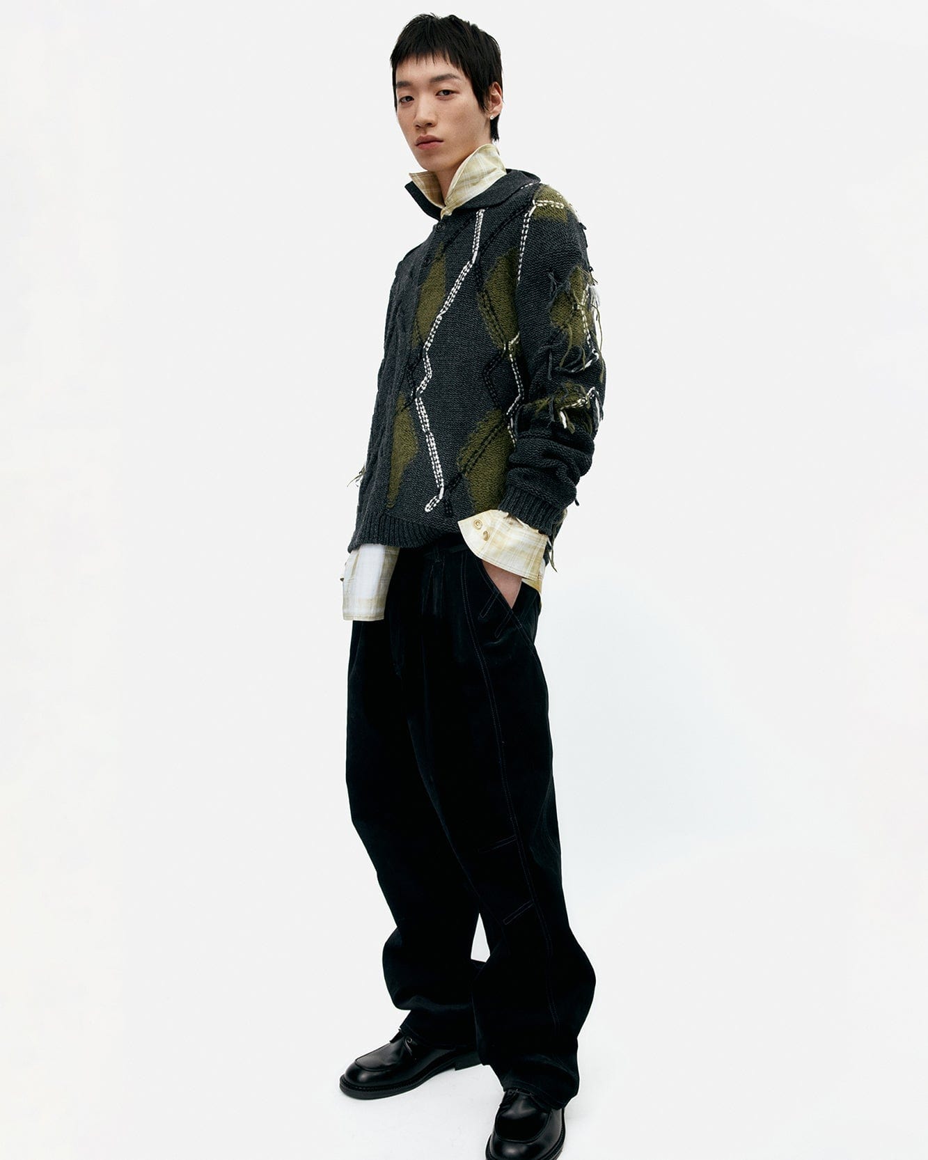 기타 CROSSOVER CARPENTER WIDE-LEG JEANS apa835m(BLACK)