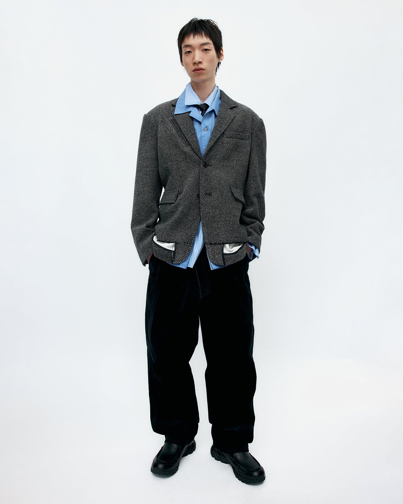 기타 CROSSOVER CARPENTER WIDE-LEG JEANS apa835m(BLACK)