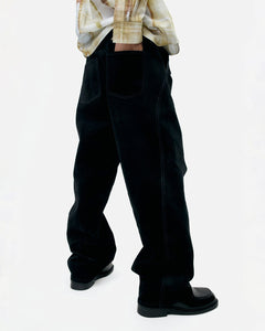 기타 CROSSOVER CARPENTER WIDE-LEG JEANS apa835m(BLACK)