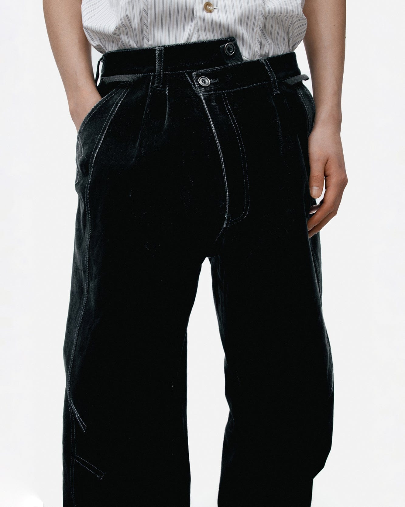 기타 CROSSOVER CARPENTER WIDE-LEG JEANS apa835m(BLACK)