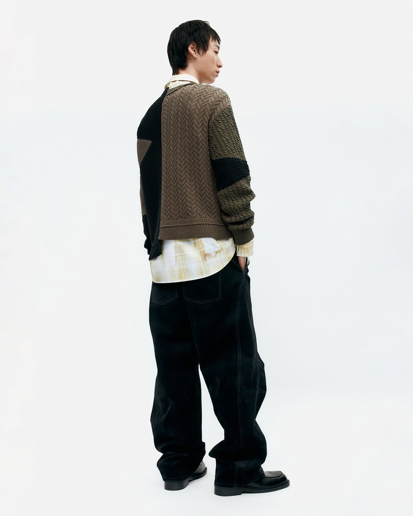 기타 CROSSOVER CARPENTER WIDE-LEG JEANS apa835m(BLACK)