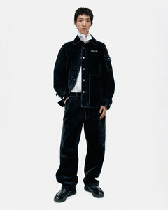기타 CROSSOVER CARPENTER WIDE-LEG JEANS apa835m(BLACK)
