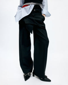 기타 CROSSOVER WRAP TAILORED TROUSER apa862w(BLACK)