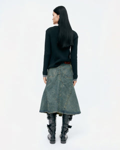 기타 CUSTOM FLARE LAYERED SKIRT apa846w(ARMY GREEN)