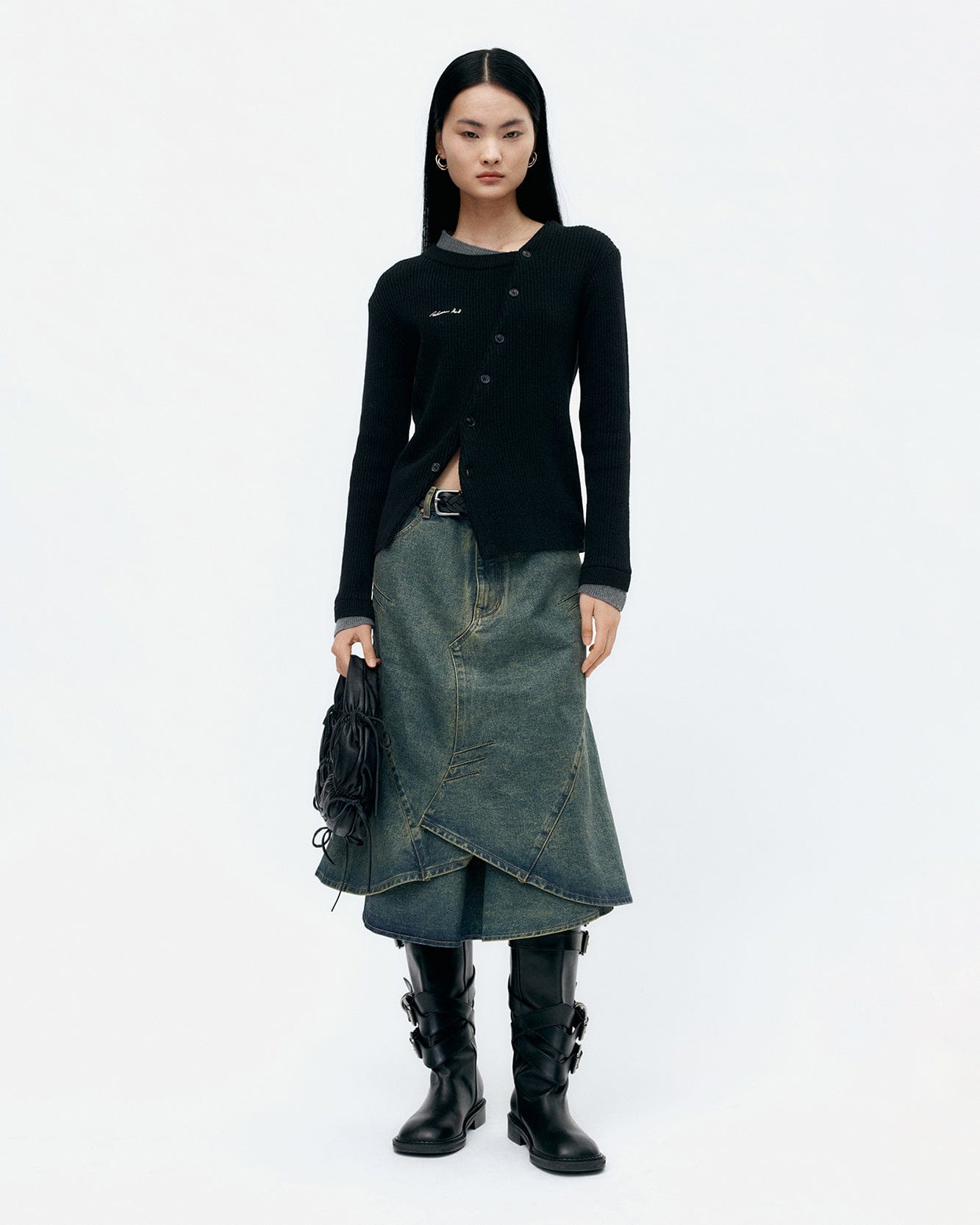 기타 CUSTOM FLARE LAYERED SKIRT apa846w(ARMY GREEN)