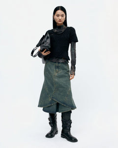 기타 CUSTOM FLARE LAYERED SKIRT apa846w(ARMY GREEN)