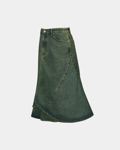 기타 CUSTOM FLARE LAYERED SKIRT apa846w(ARMY GREEN)