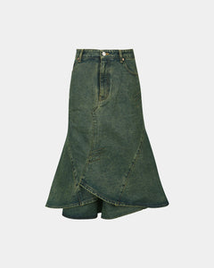 기타 CUSTOM FLARE LAYERED SKIRT apa846w(ARMY GREEN)