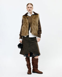 기타 CUSTOM FLARE LAYERED SKIRT apa847w(SUNSET BROWN)