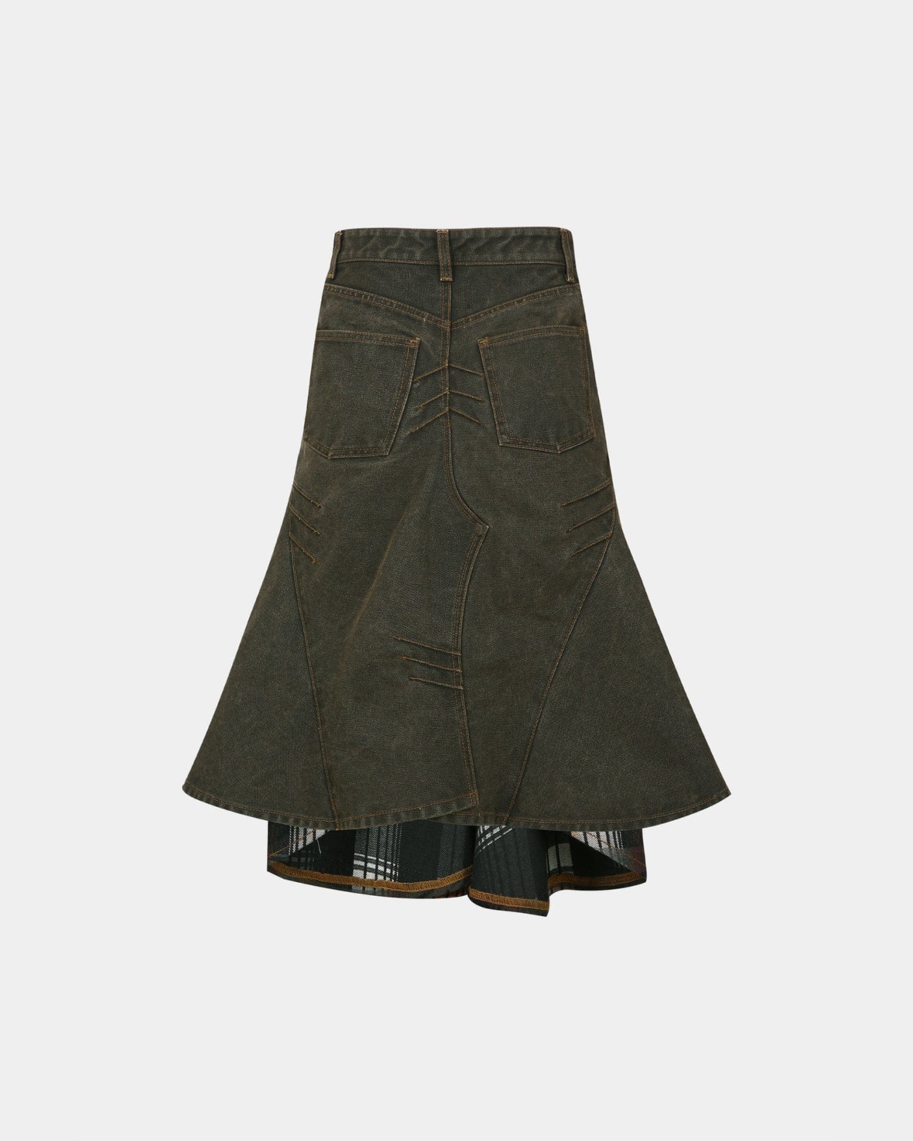 기타 CUSTOM FLARE LAYERED SKIRT apa847w(SUNSET BROWN)