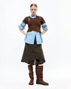 기타 CUSTOM FLARE LAYERED SKIRT apa847w(SUNSET BROWN)
