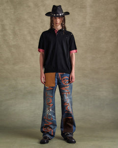 기타 DAMAGED POLO SWEATER atb1243m(BLACK/PINK)