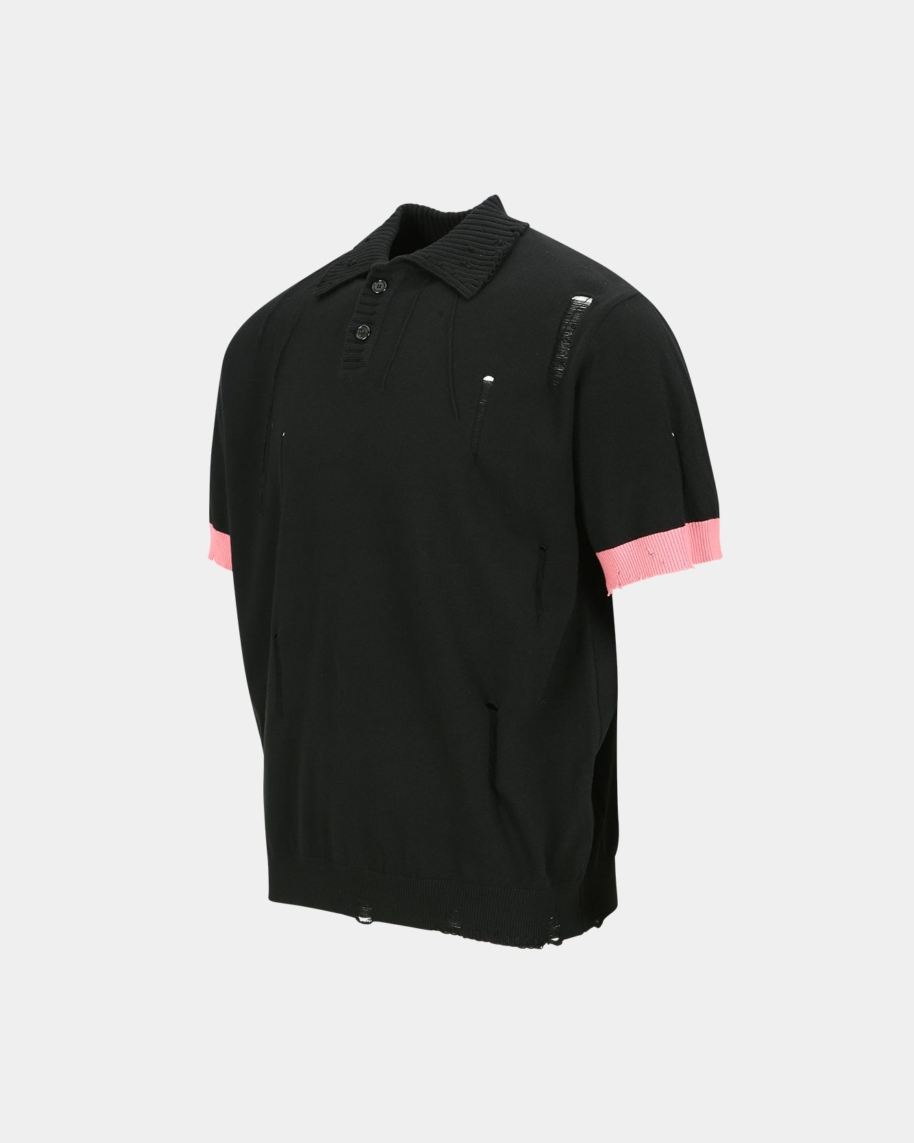 기타 DAMAGED POLO SWEATER atb1243m(BLACK/PINK)