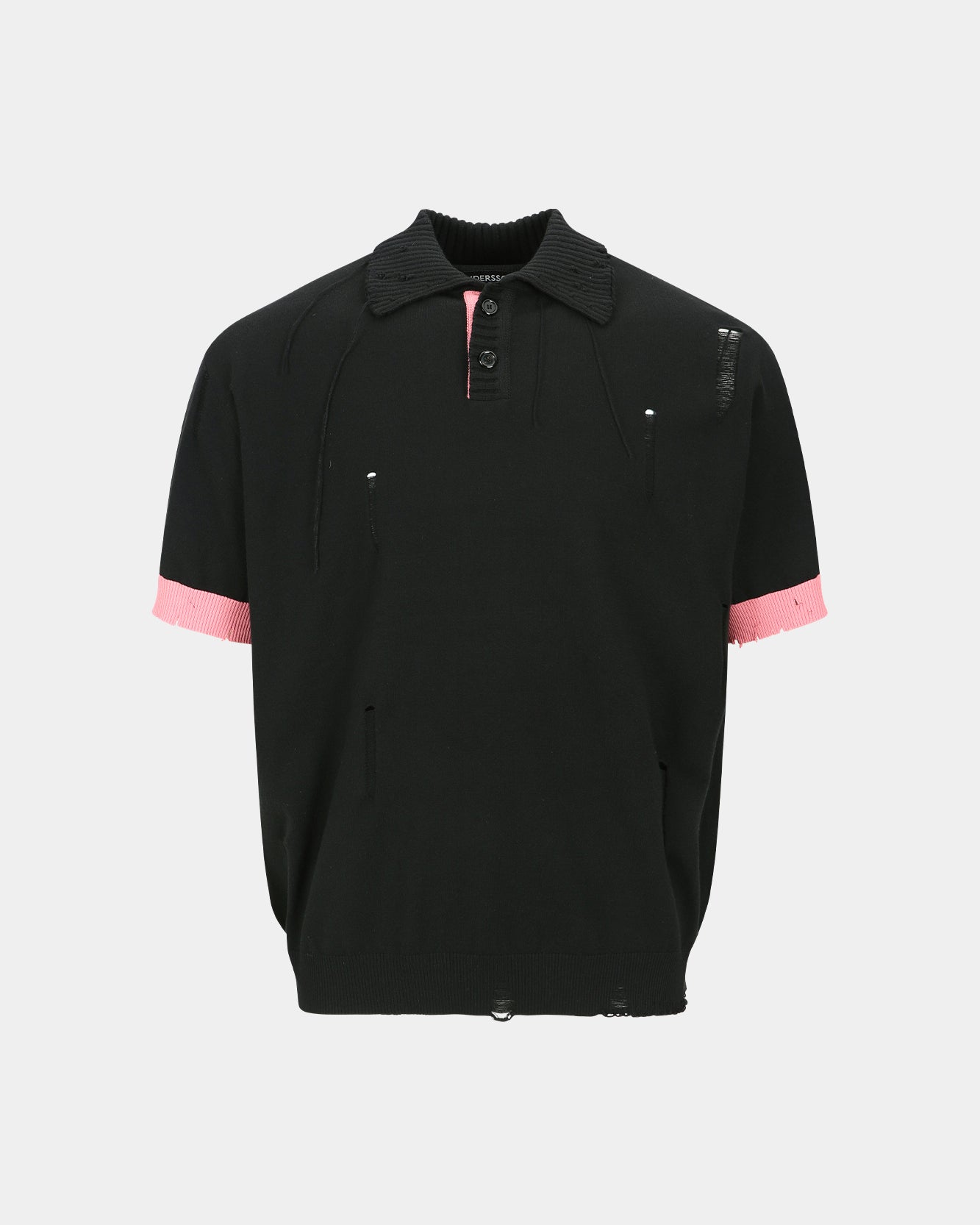 기타 DAMAGED POLO SWEATER atb1243m(BLACK/PINK)