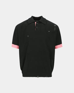기타 DAMAGED POLO SWEATER atb1243m(BLACK/PINK)