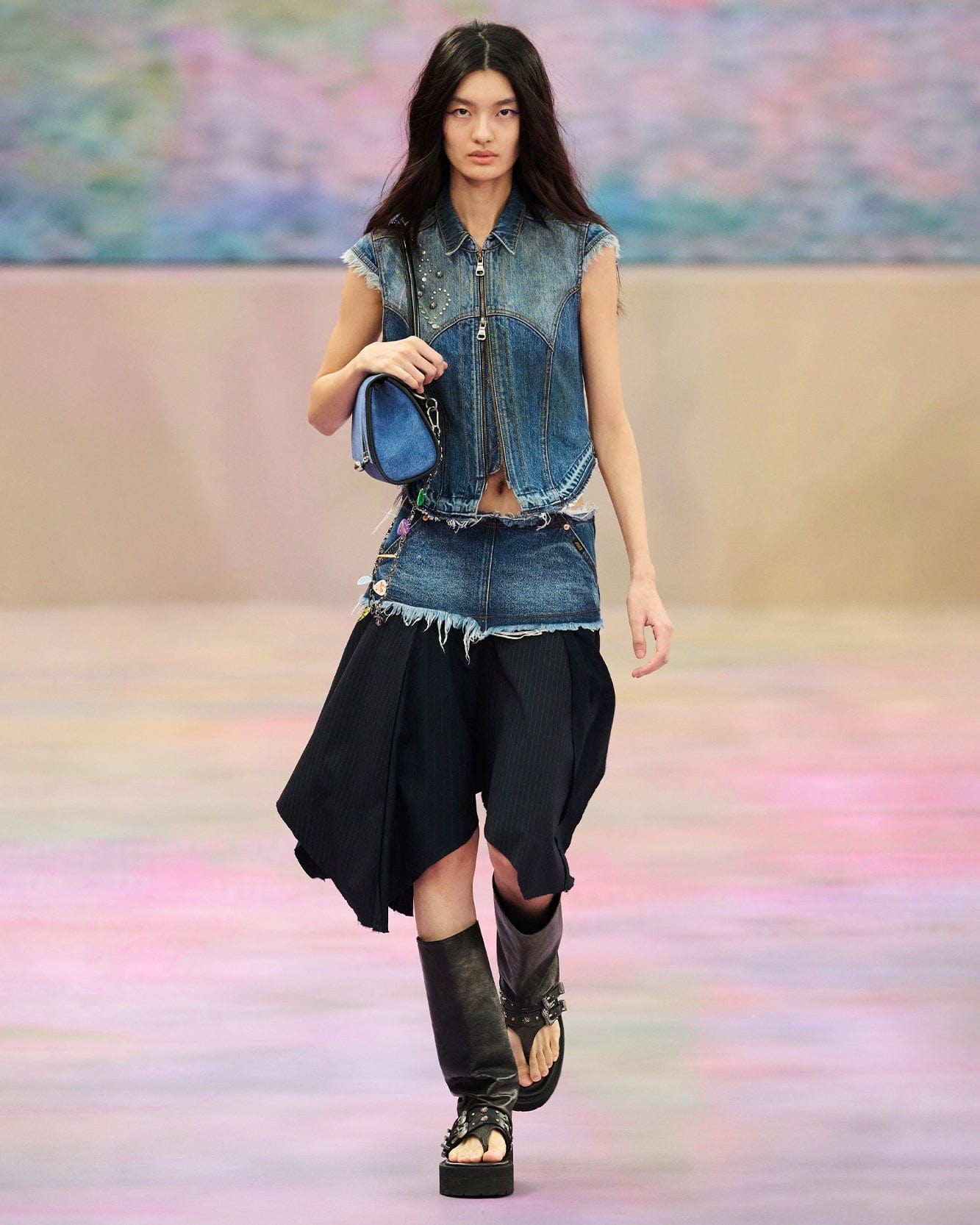 【完売間近】ANDERSSON BELL Denim Combination Fairy Skirt Andersson Bell Denim Combination Fairy Skirt 'Navy