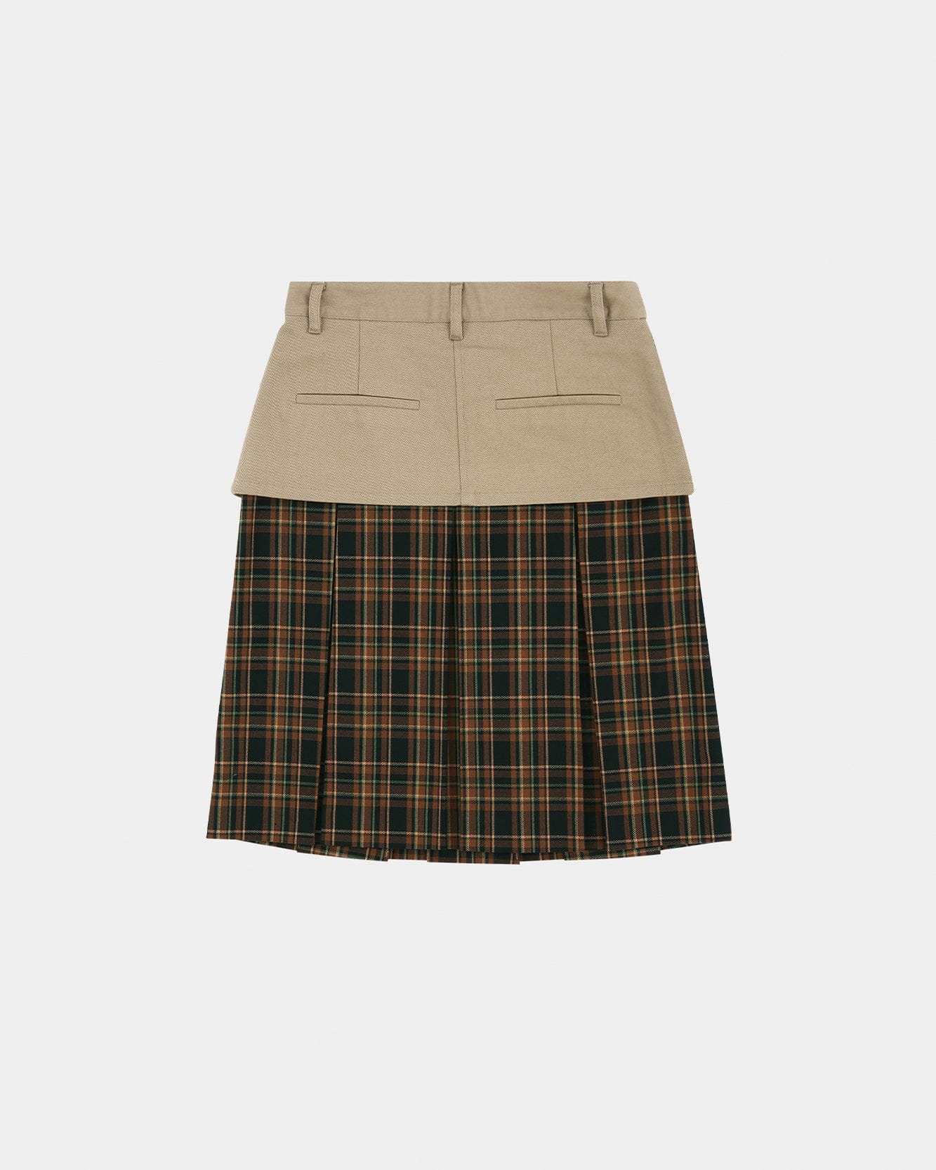 DOUBLE LAYERED PLEATS SKIRT apa885w(BROWN) – Andersson Bell