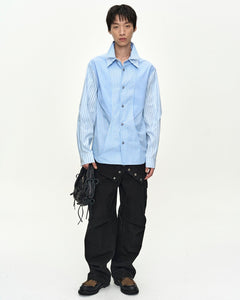 DOUBLE LAYERED STRIPE SHIRT atb1585m(BLUE) – Andersson Bell