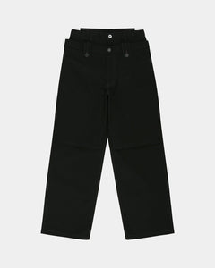 RESTOCK] DOUBLE WAISTBAND WIDE-LEG TROUSERS apa872m(BLACK