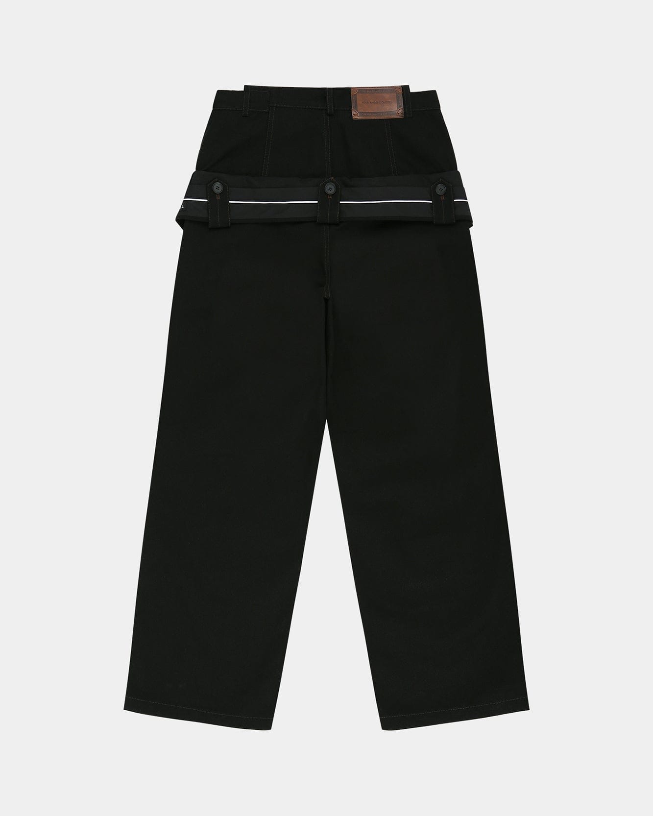 RESTOCK] DOUBLE WAISTBAND WIDE-LEG TROUSERS apa872m(BLACK