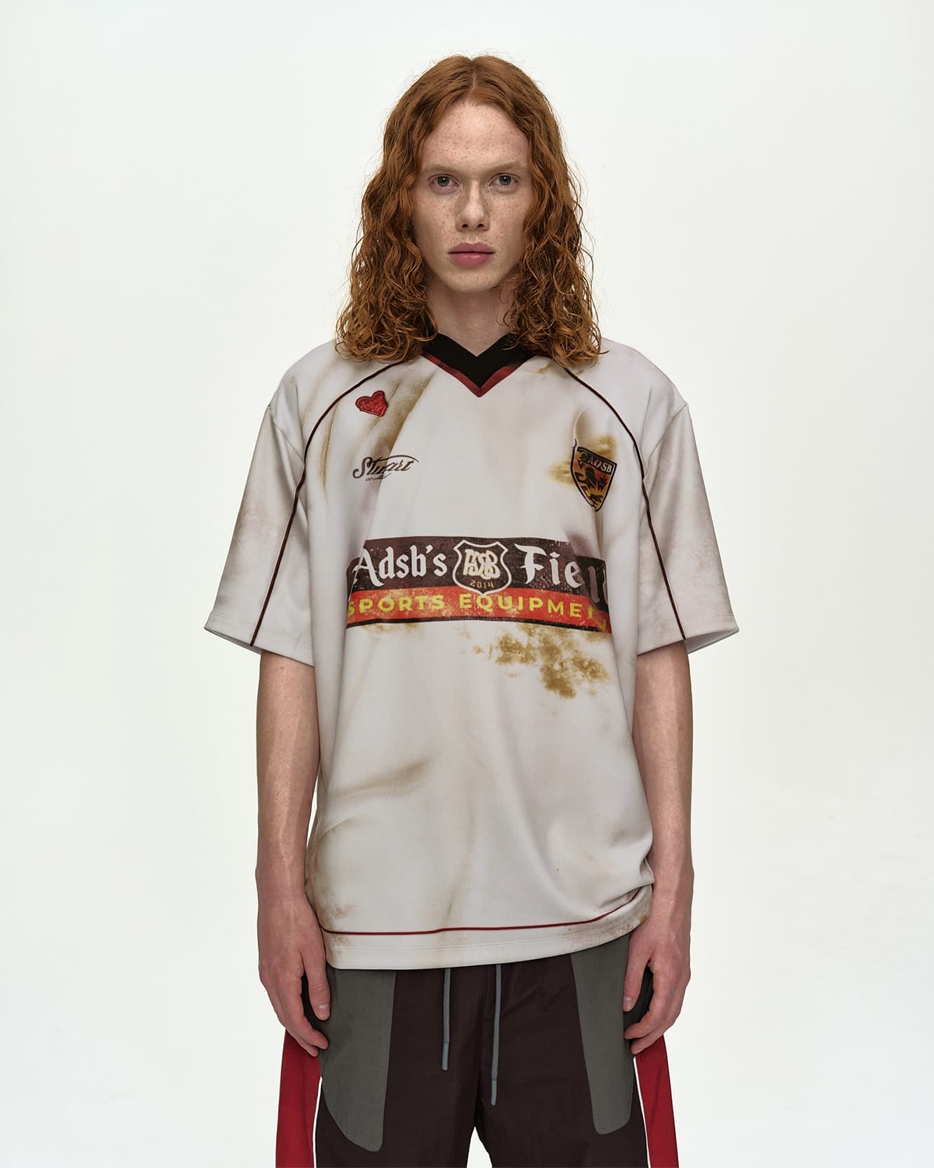 DUST PRINTED FOOTBALL JERSEY T-SHIRT atb1456m(WHITE) – Andersson Bell