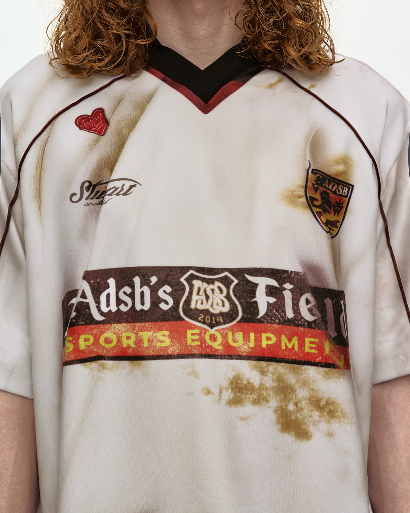 DUST PRINTED FOOTBALL JERSEY T-SHIRT atb1456m(WHITE) – Andersson Bell