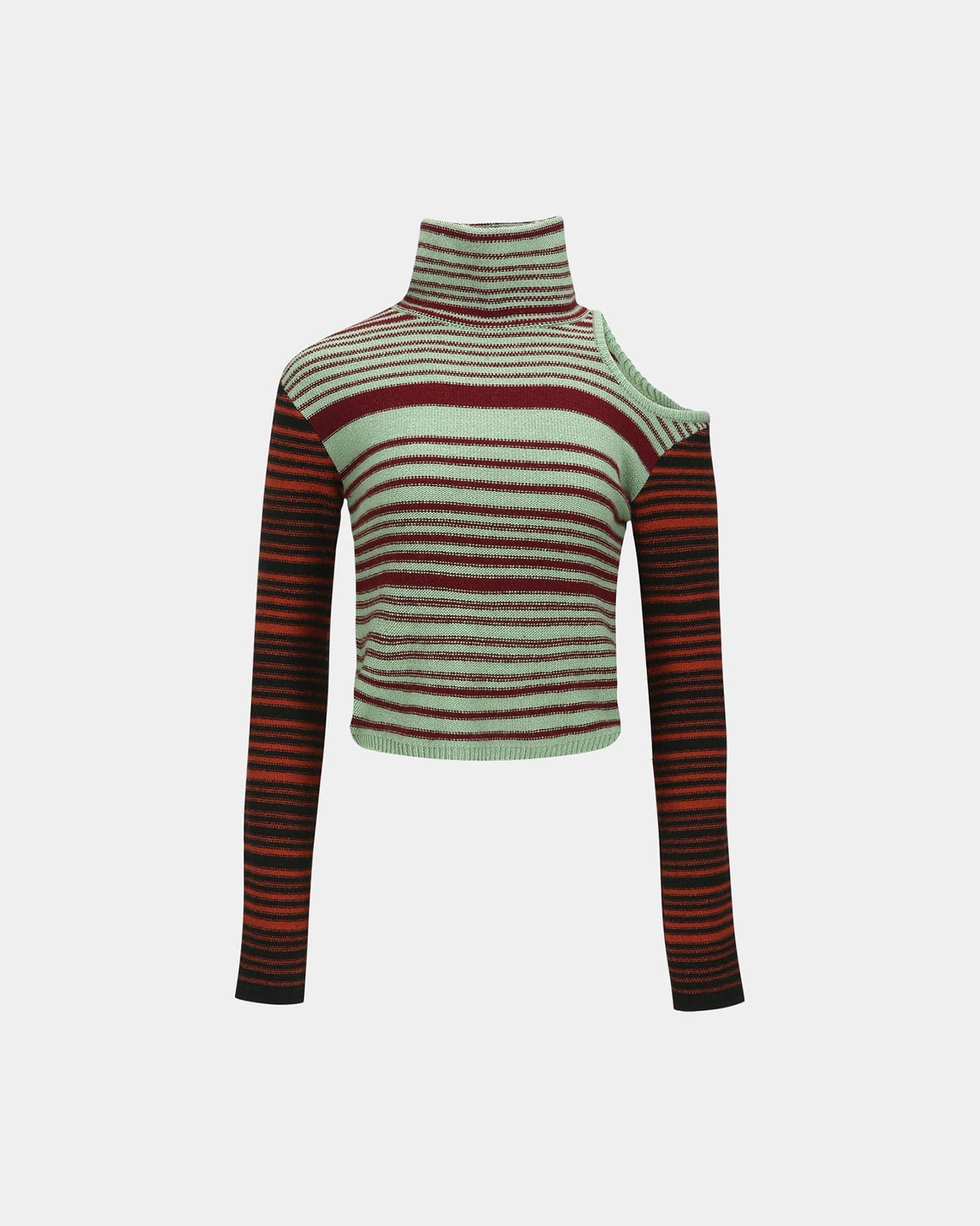 기타 ELODIE MULTI STRIPE CUT-OUT TOP atb1356w(GREEN)