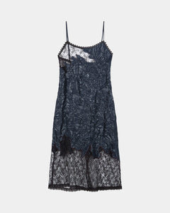 navy slip dress with white lace Lovers + Friends Dresses | Cassandra Navy Slip Dress With White Floral Lace Trim And Satin Silky Finish | Color: Blue/White