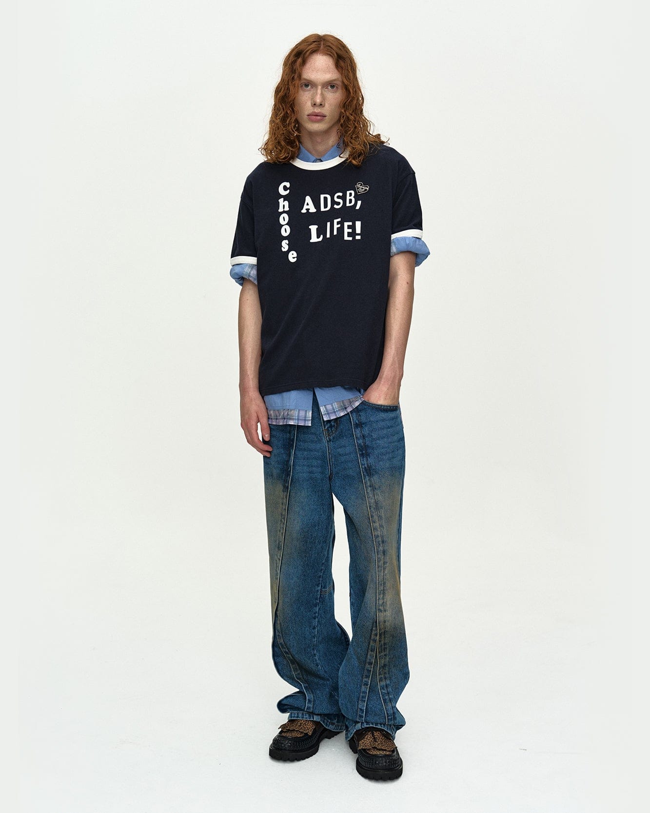 ESSENTIAL) ADSB FLOCKING RINGER T-SHIRT atb1460m(NAVY) – Andersson