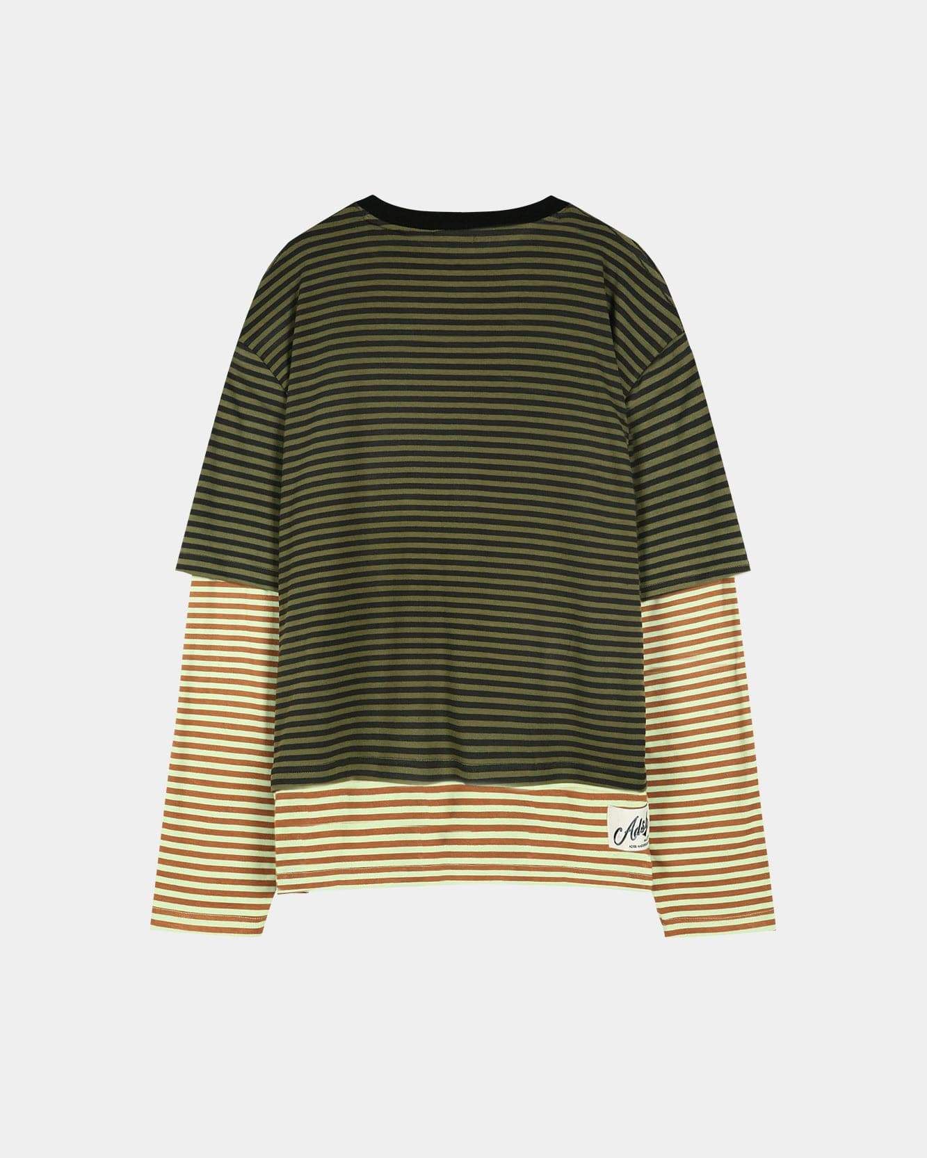 RESTOCK] (ESSENTIAL) HEART MESSAGE STRIPE LAYERED L/S T-SHIRT