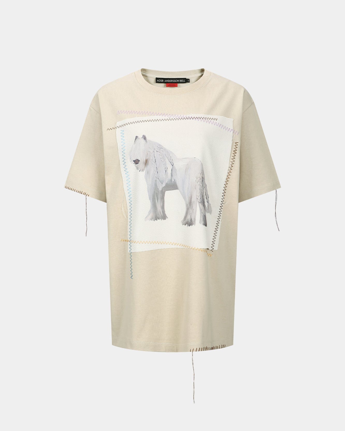 ★ANDERSSON BELL★ ESSENTIAL HORSE PATCH OVERSIZED T-SHIRT a ESSENTIAL) HORSE PATCH OVERSIZED T-SHIRT atb1322w(BEIGE