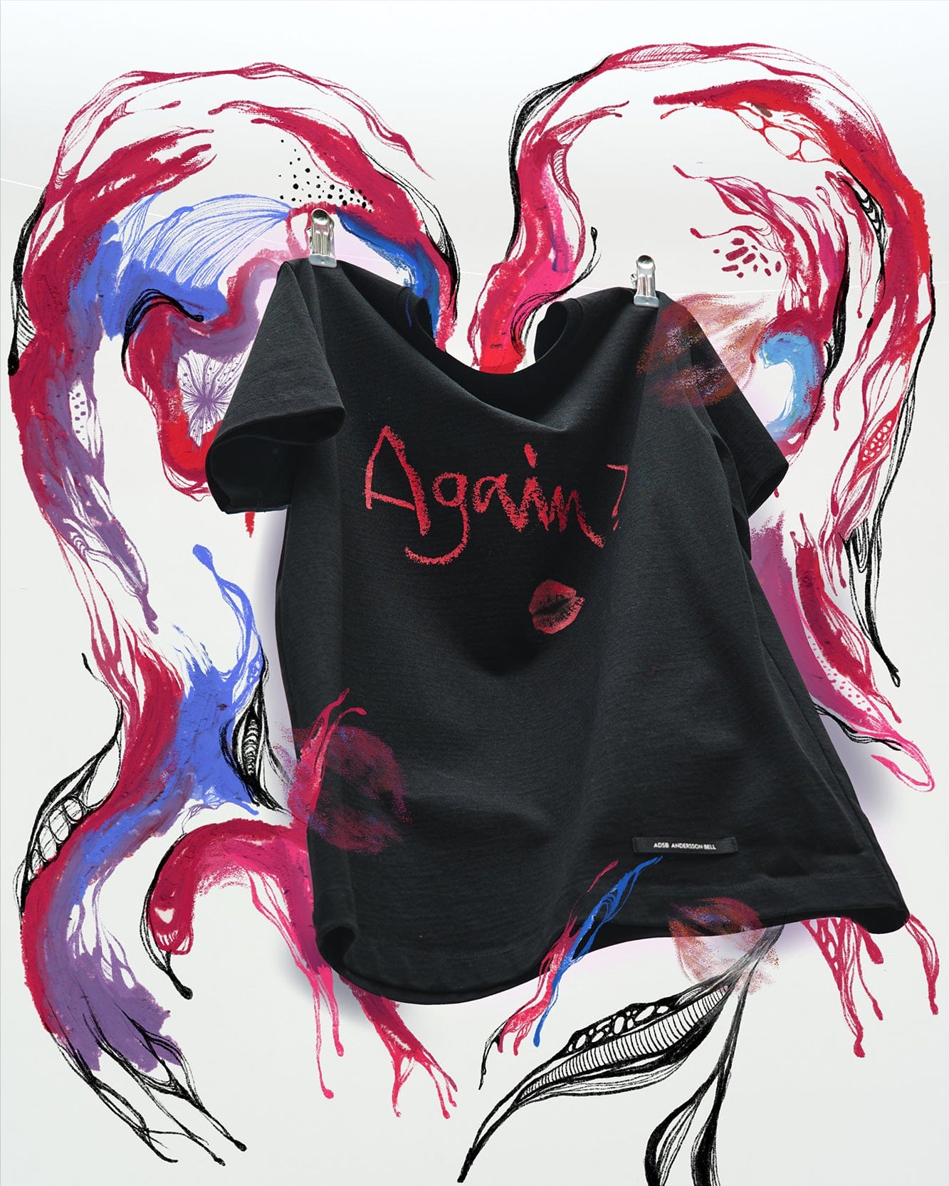 ESSENTIAL) UNISEX AGAIN LIP T-SHIRT atb1406u(BLACK) – Andersson Bell