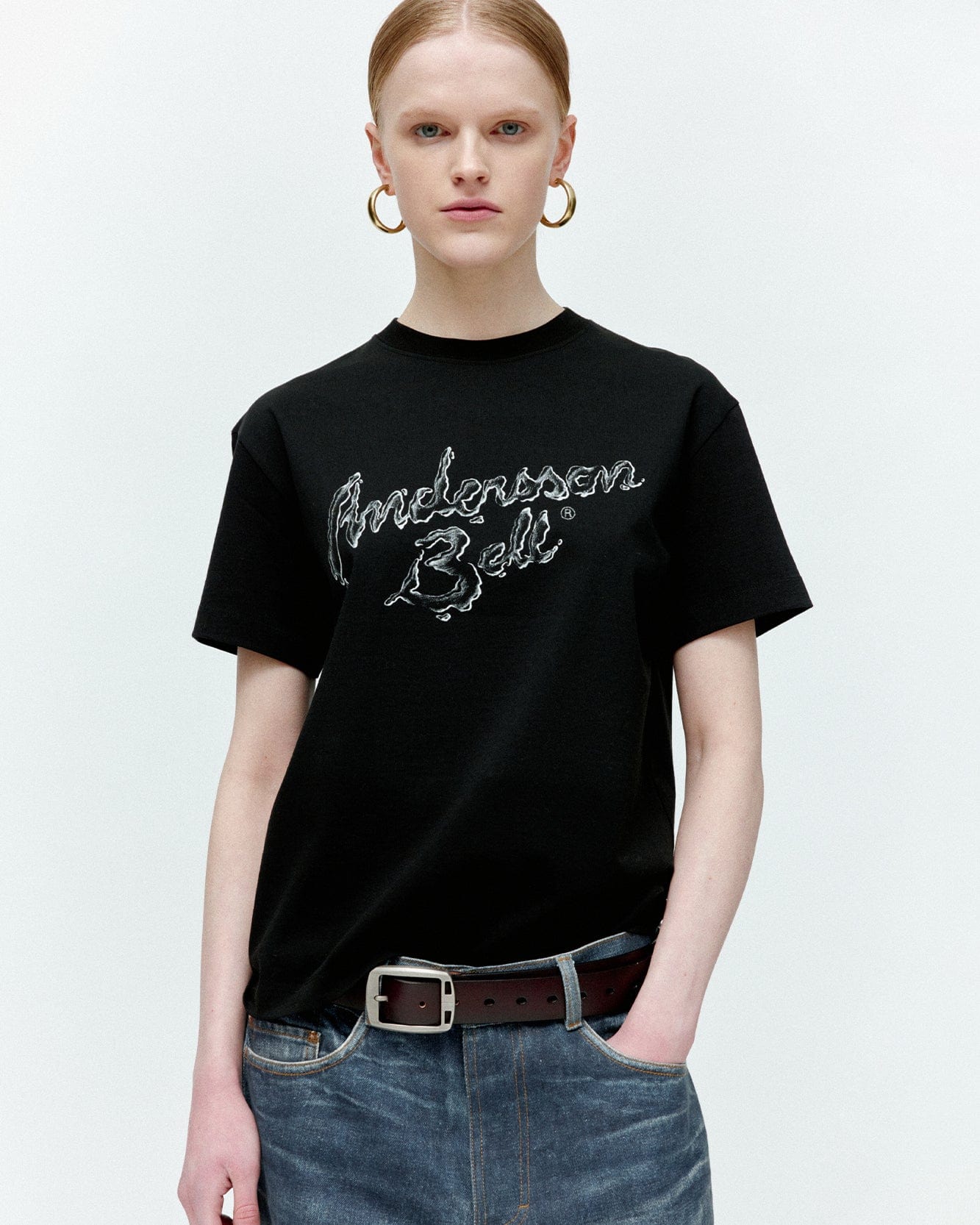 기타 (ESSENTIAL) UNISEX LIQUID LOGO T-SHIRT atb1405u(BLACK)